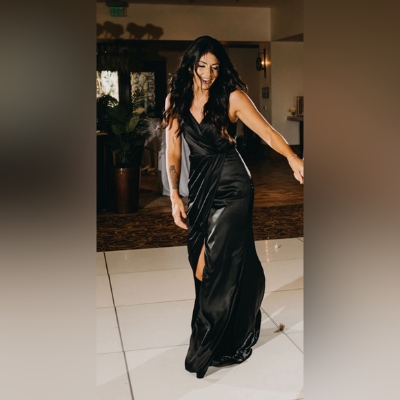 revelry black satin dress Revelry | Dresses | Satin Black Revelry Bridesmaid Dress